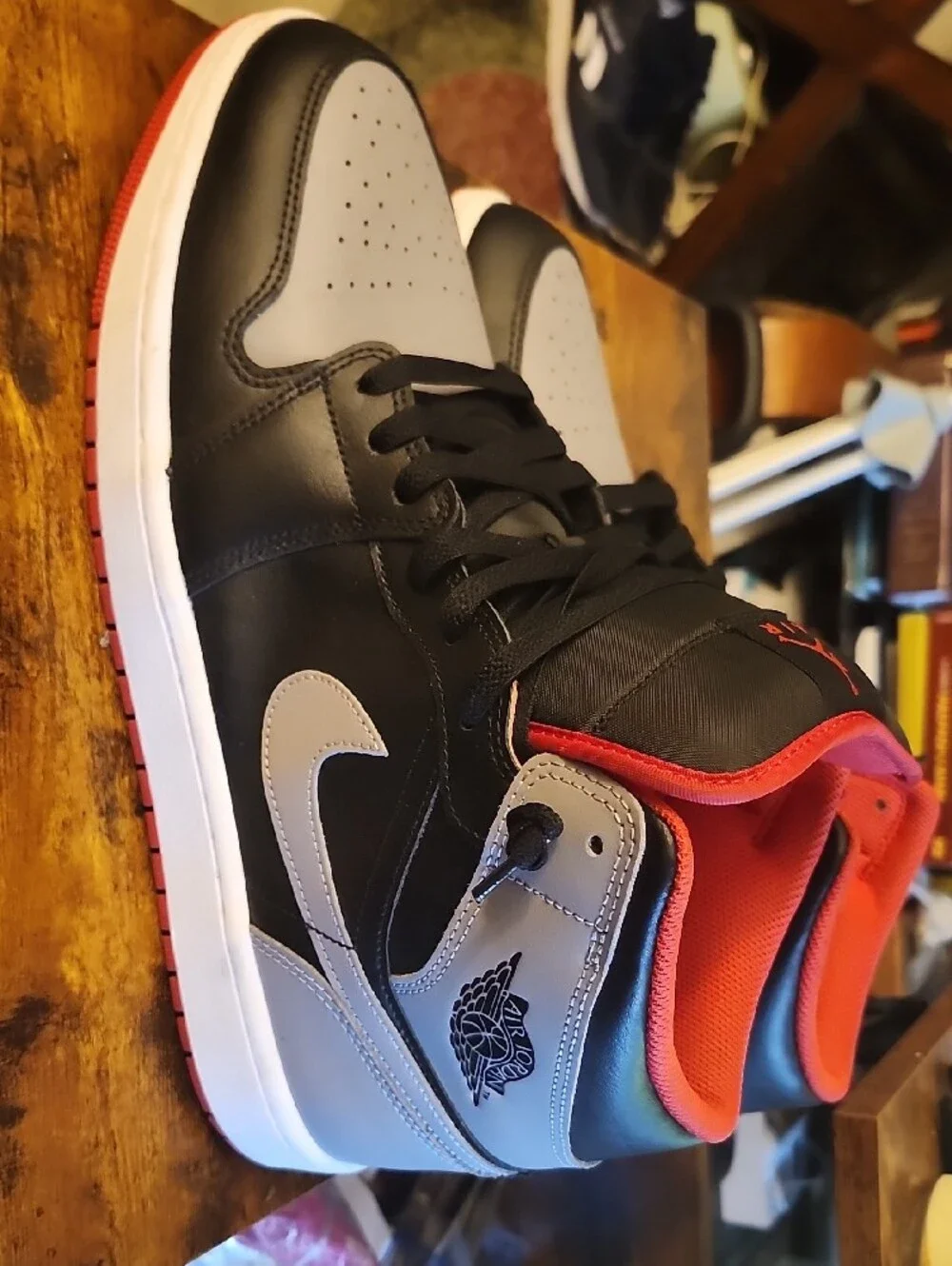 Jordan Men’s Mid-Top Sneakers - Black/Gray/Orange
